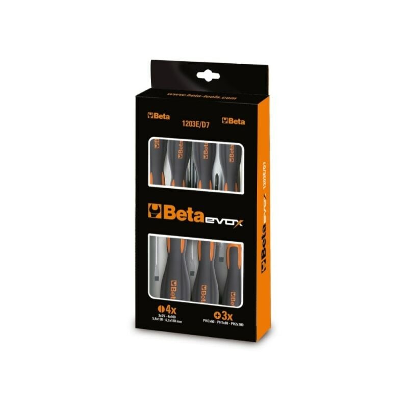 foto del prodotto set giraviti evox lp-ph cromati punta nera 10 pezzi - beta