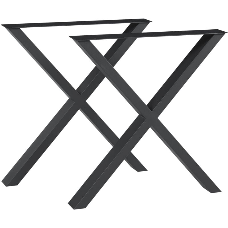 foto del prodotto set greith di 2 gambe a x per mobili fai da te axl 72 x 69 cm in acciaio - nero en.casa