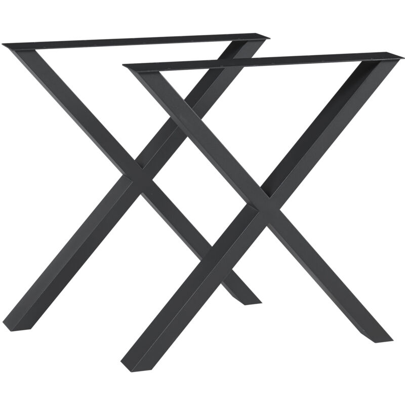 foto del prodotto set greith di 2 gambe a x per mobili fai da te axl 72 x 79 cm in acciaio nero en.casa 