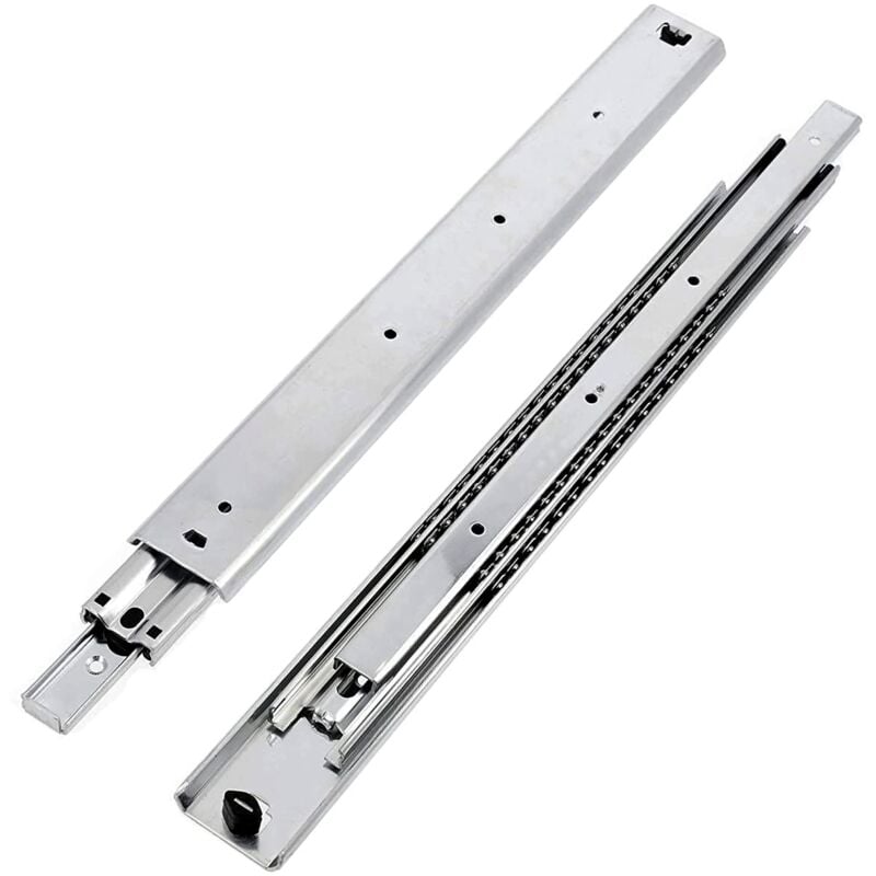foto del prodotto set guide scorrevoli per cassetti di estrazione totale 53.9 x 800 mm, guide cassetti, acciaio zincato 2 mm, guide telescopiche, binari per cassetti