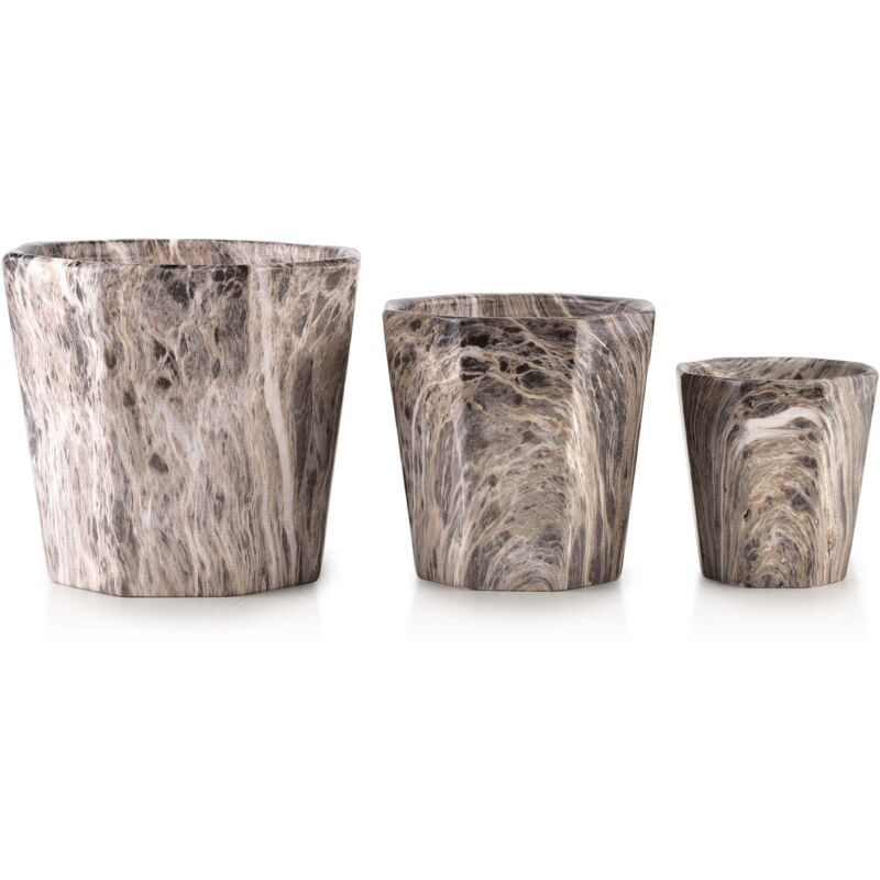 foto del prodotto set in marmo neva con 3 vasi xl 16xh14 l 12.5xh12 m 8.5h9cm