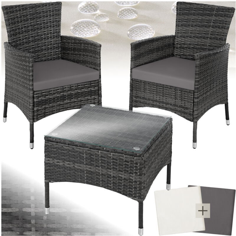 foto del prodotto set in rattan lucerna 2 1 inclusi rivestimenti in 2 colori set giardino rattan, set da giardino in rattan, rattan sintetico