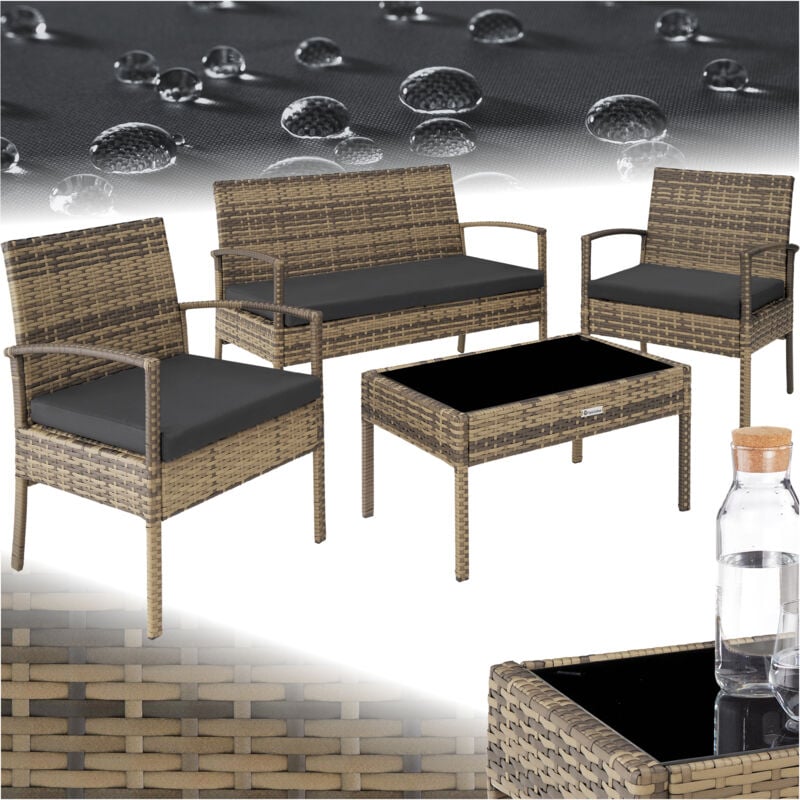 foto del prodotto set in rattan sparta 3 1 set giardino rattan, set da giardino in rattan, rattan sintetico