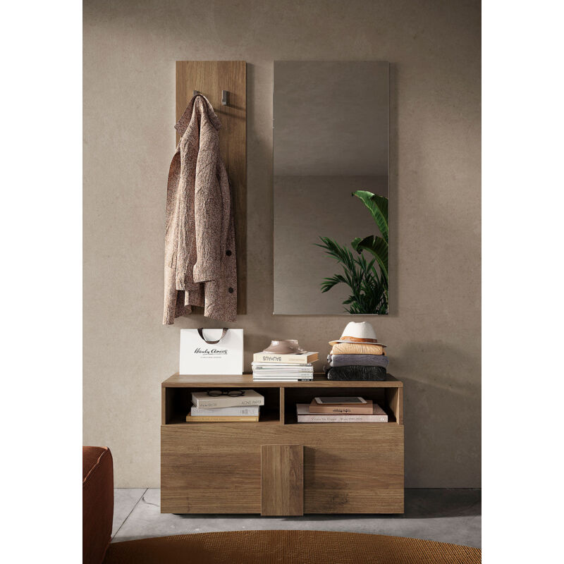 foto del prodotto set ingresso mobile 1 anta a ribalta appendiabiti 91x36x165 cm e specchio 50x110 cm jupiter mercure
