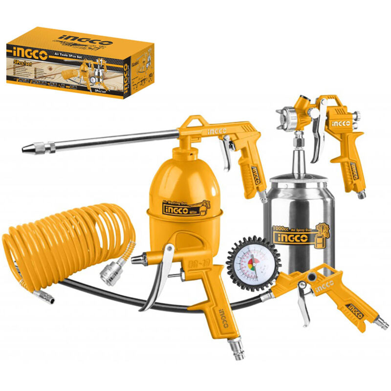 foto del prodotto set kit accessori compressore 5 pz ingco akt0051