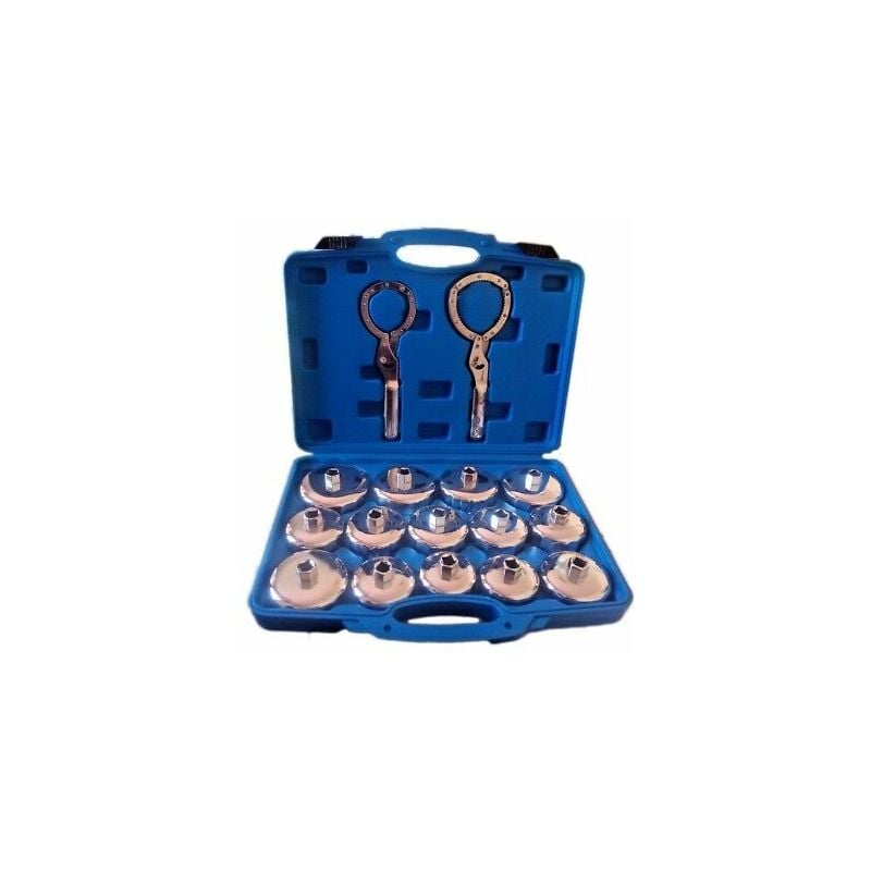 foto del prodotto set kit chiave a tazza per filtro olio 16 pz auto universale attrezzo officina