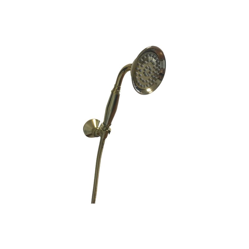 foto del prodotto set kit doccia oro dorato vintage doccetta, flessibile e supporto doccia