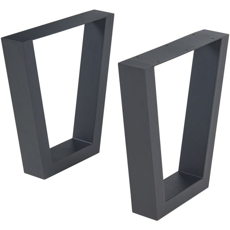 foto del prodotto set lalling di 2 gambe trapezoidali per mobili fai da te in acciaio altezza 43 cm nero en.casa 
