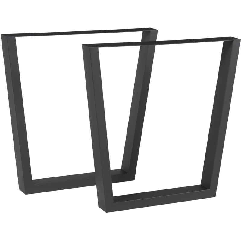 foto del prodotto set lalling di 2 gambe trapezoidali per mobili fai da te in acciaio altezza 72 cm nero en.casa 