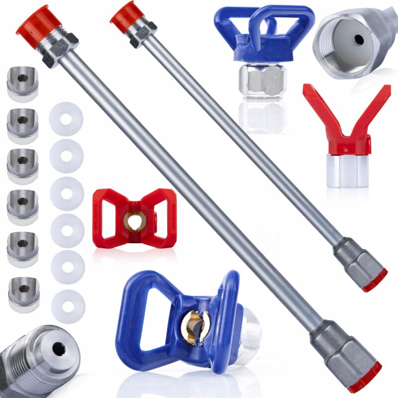 foto del prodotto set lancia per verniciatura a spruzzo 50cm 30cm, pi set guarnizioni, copri ugelli, prese guarnizioni copri ugelli