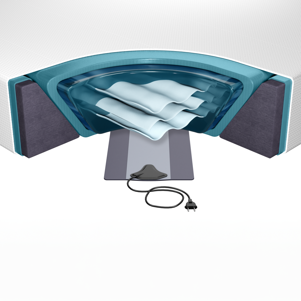 foto del prodotto set letto ad acqua con materasso 140 x 200 cm 2 scaldaletto coprimaterasso e struttura in schiuma