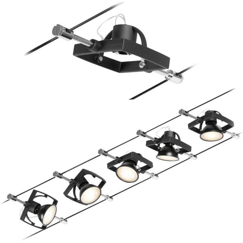 foto del prodotto set mac ii paulmann 5xgu5,3 nero opaco cromo 94434