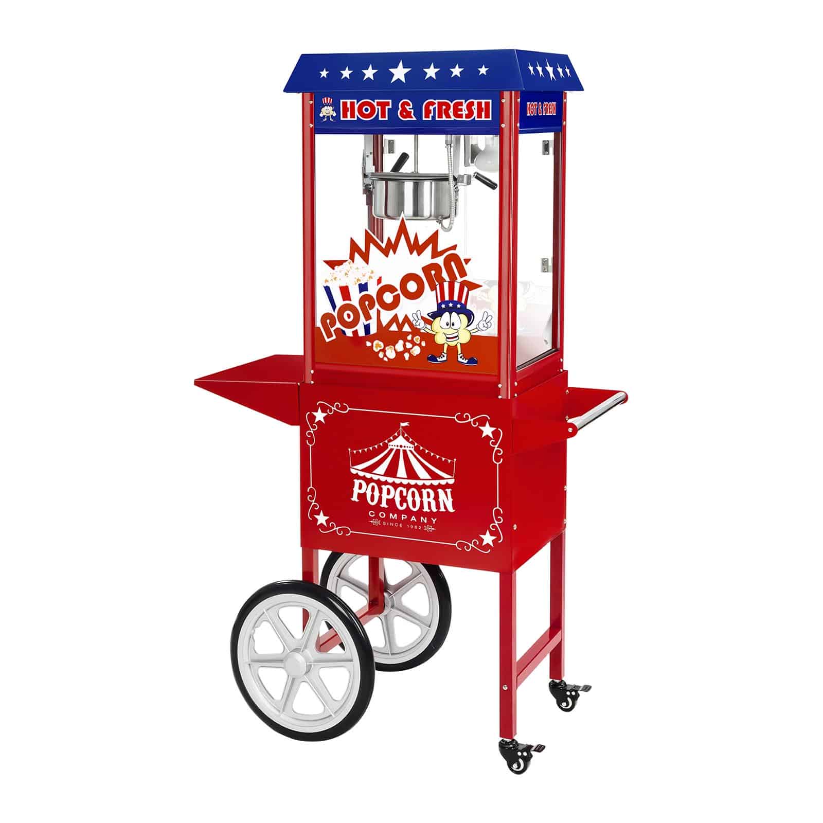 foto del prodotto set macchina per popcorn con carrello design americano rosso 14 0004910