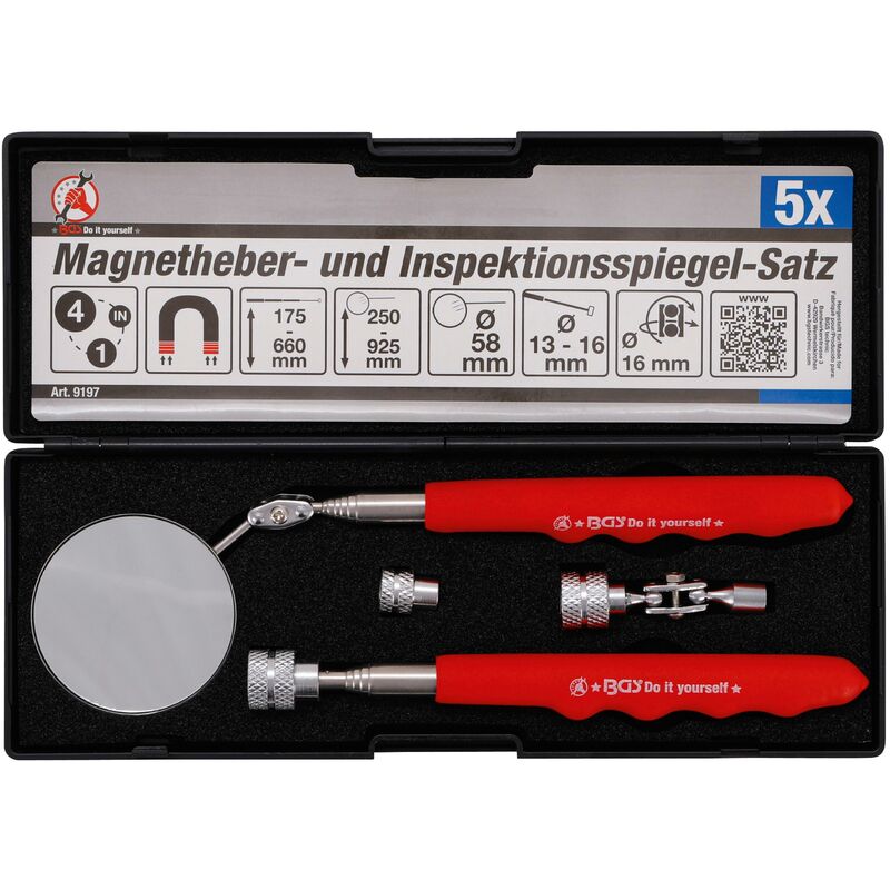 foto del prodotto set magnete e specchietto per ispezione 4 pz.