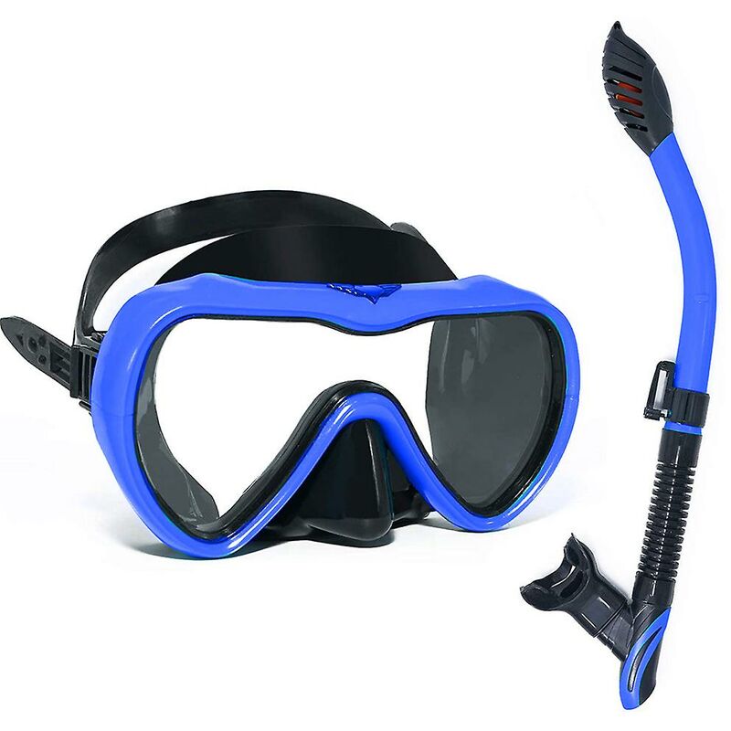 foto del prodotto set maschera subacquea snorkeling geardry set boccaglio e maschera bambini adulti antiappannamento vista mare con borsa a rete, immersioni nuoto attrezzatura per l'allenamento giovani ju