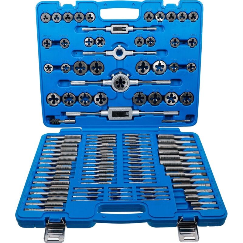foto del prodotto set maschi e filiere metrico pollici 110 pz.