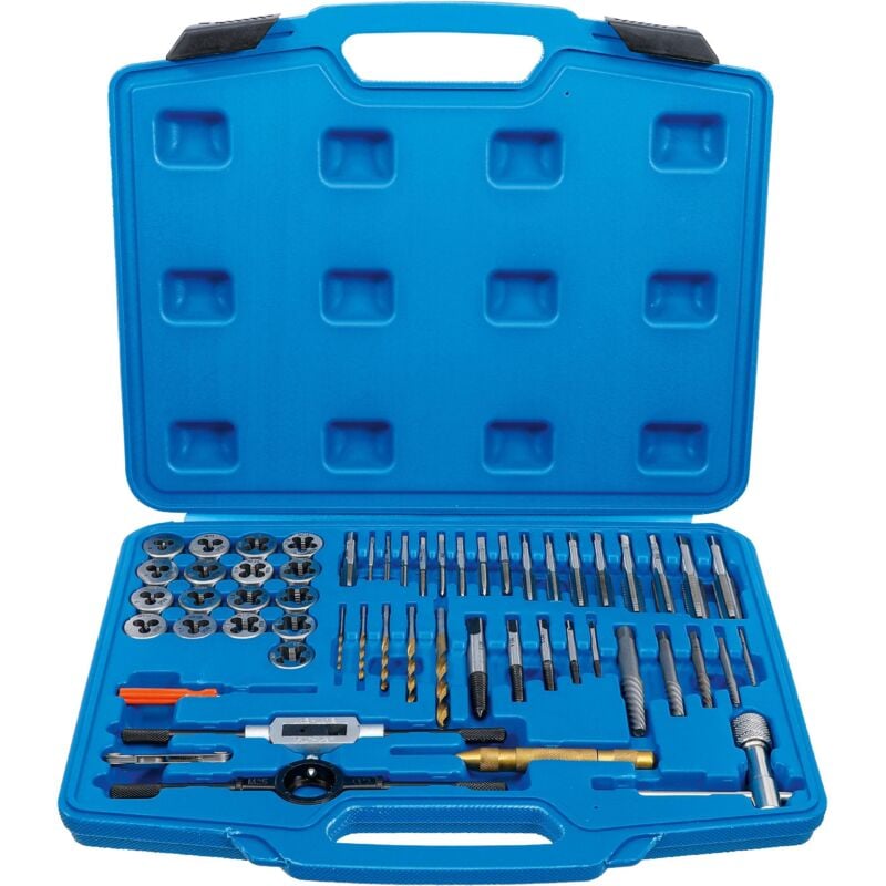 foto del prodotto set maschi e filiere pollici 1 4' - 1 2' 56 pz.