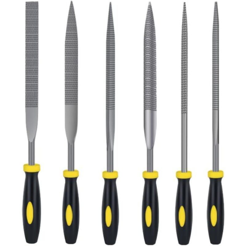 foto del prodotto set mini lime ad ago, 6 forme, lima per legno, metallo, plastica, intaglio set di lime per la lavorazione del legno, artigianato, lunghezza 7 ,
