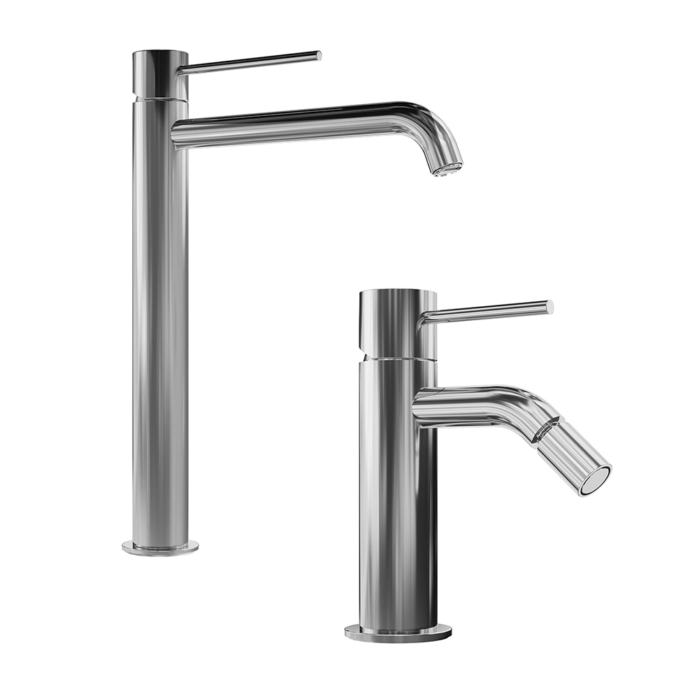 foto del prodotto set miscelatore lavabo alto e bidet senza scarico cromato katharine