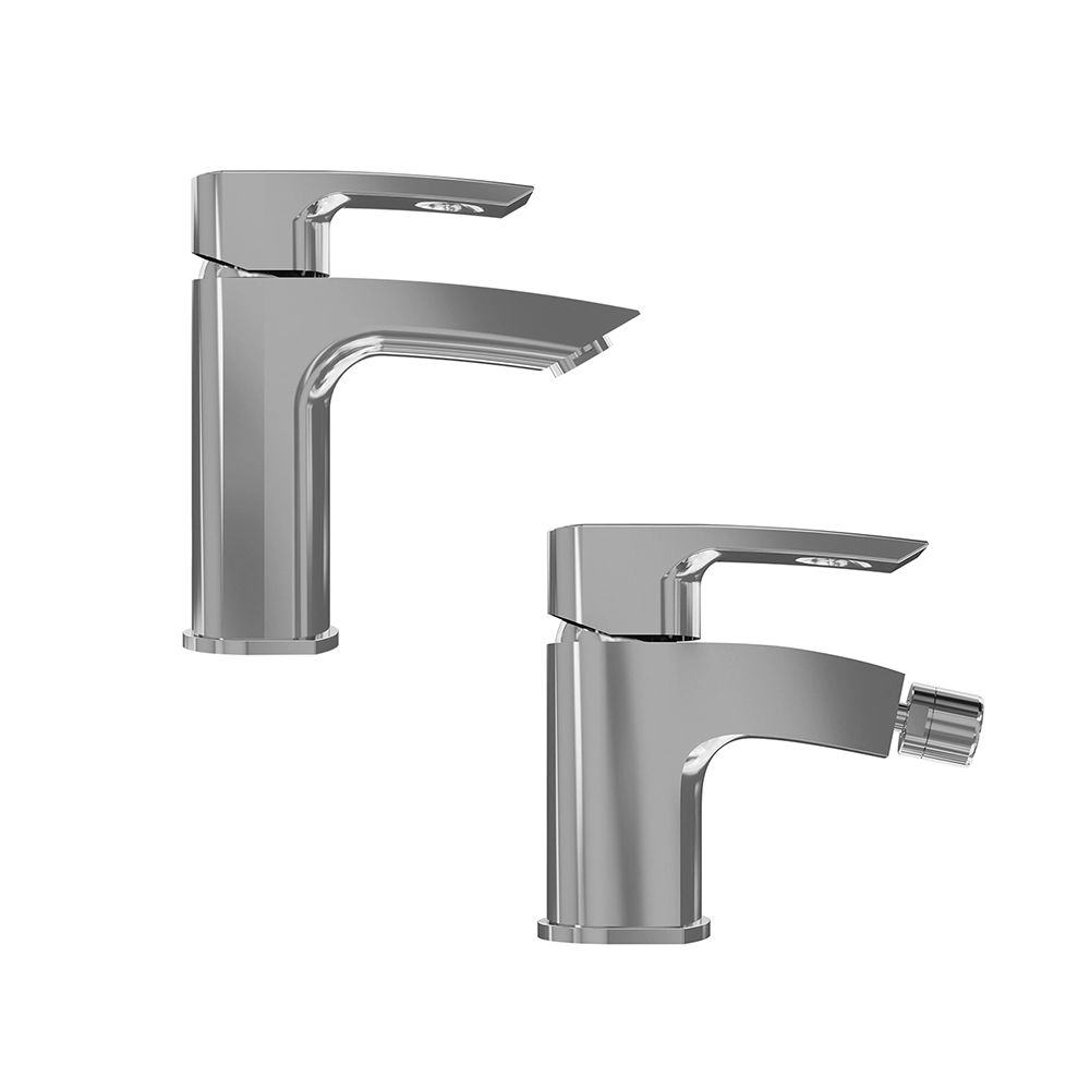 foto del prodotto set miscelatore lavabo e bidet senza scarico cromato greta