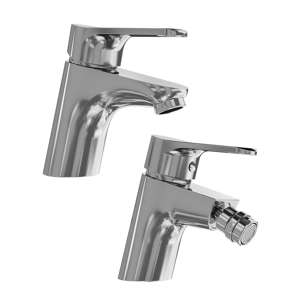 foto del prodotto set miscelatore lavabo e bidet senza scarico cromato judy