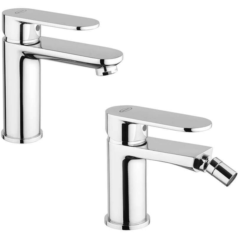 foto del prodotto set miscelatori borea lavabo e bidet per piletta click clack jacuzzi rubinetteria