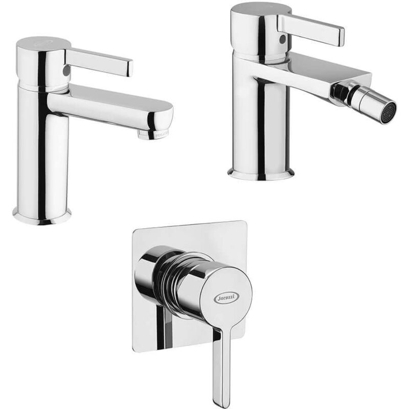 foto del prodotto set miscelatori jacuzzi rubinetteria lavabo bidet e doccia incasso serie fiamma