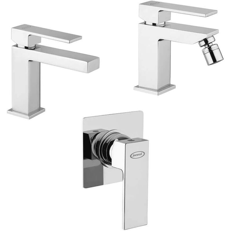 foto del prodotto set miscelatori jacuzzi rubinetteria lavabo bidet e doccia incasso serie twinkle