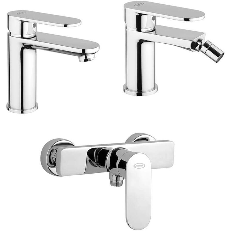 immagine 0 del prodotto set miscelatori jacuzzi rubinetteria lavabo bidet per piletta click clack e doccia esterno borea