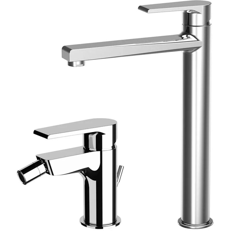 foto del prodotto set miscelatori lavabo alto e bidet cromato mariani serie artic