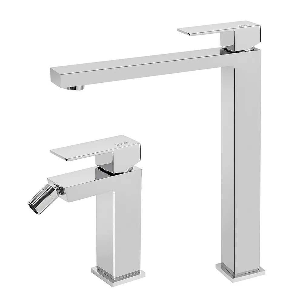 foto del prodotto set miscelatori lavabo alto e bidet serie italia in ottone cromato