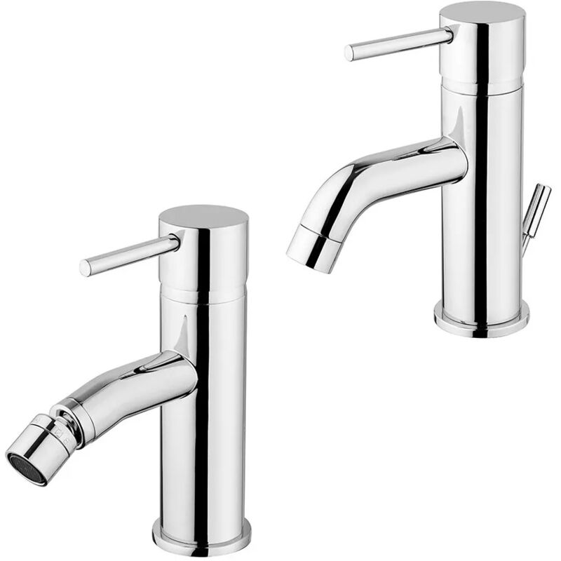immagine 0 del prodotto set miscelatori lavabo bidet cromati piralla essenza con scarico incluso