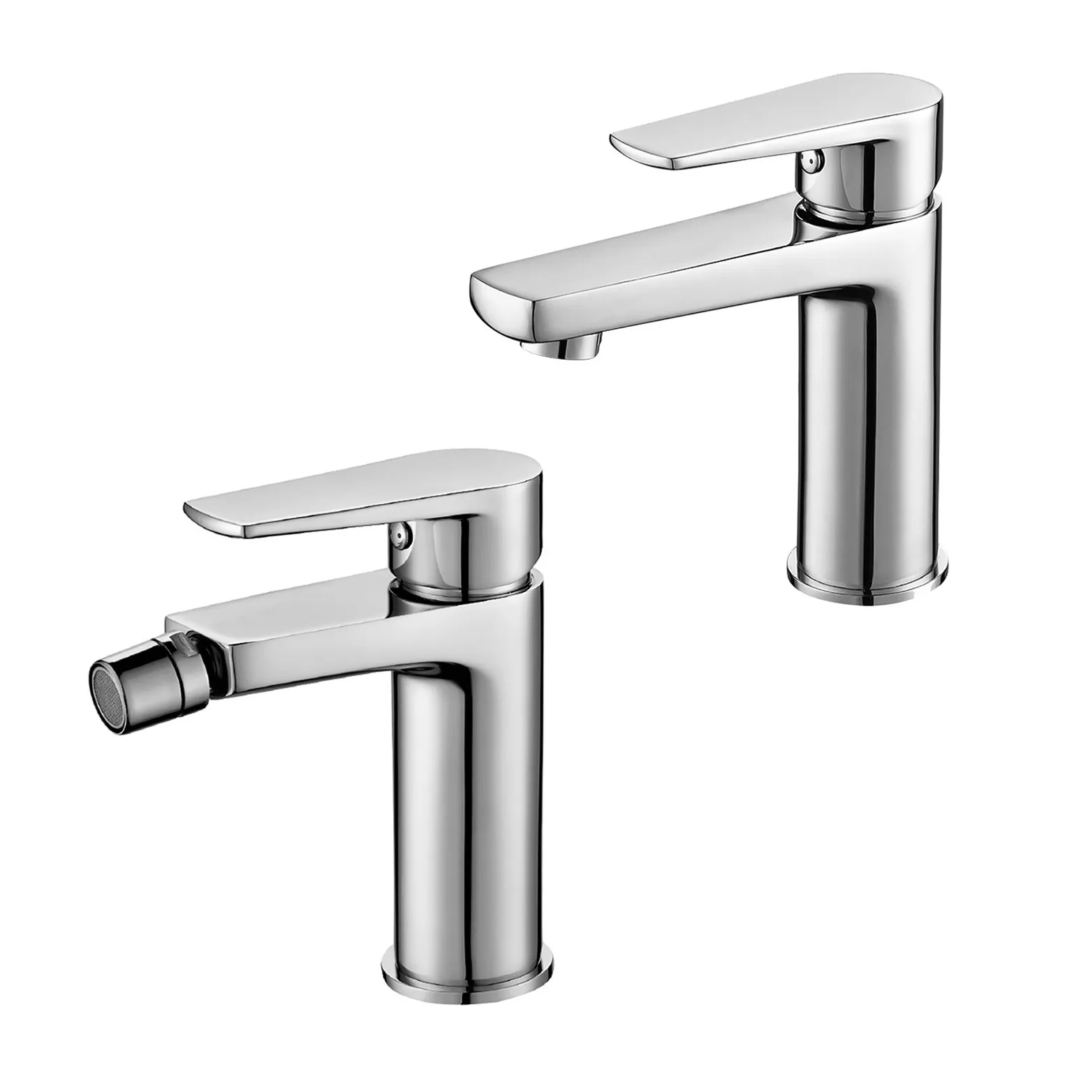 foto del prodotto set miscelatori lavabo e bidet cromati serie erika piletta inclusa