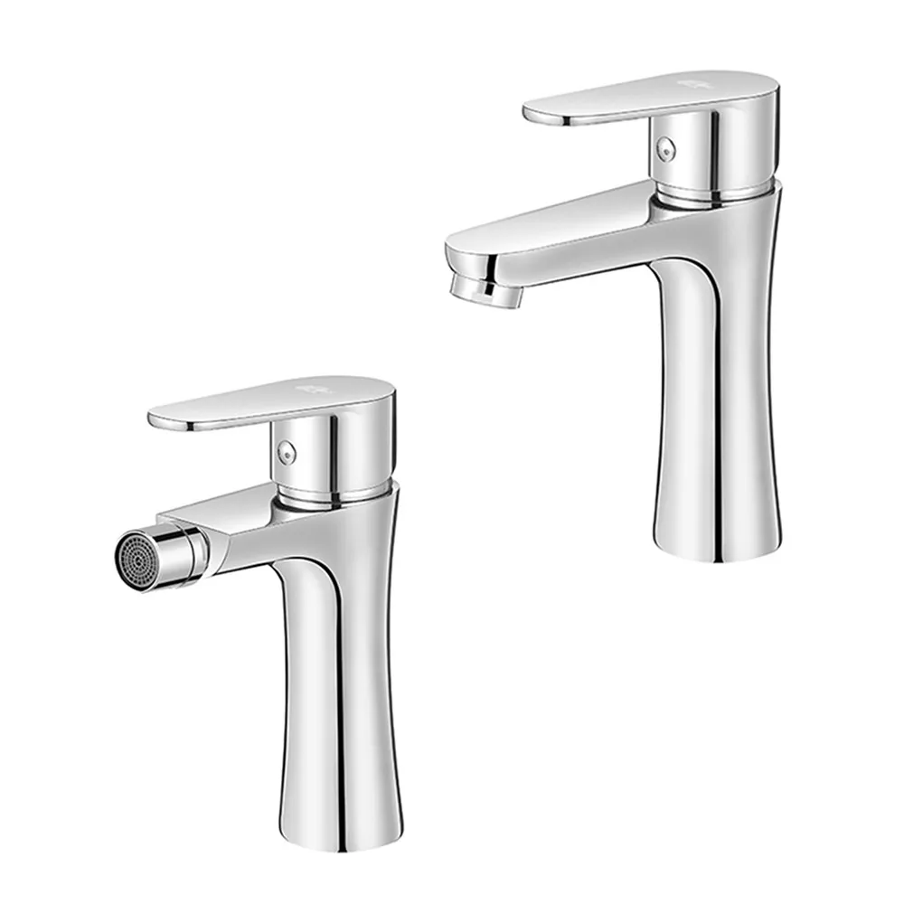 foto del prodotto set miscelatori lavabo e bidet cromati serie lizzy in ottone