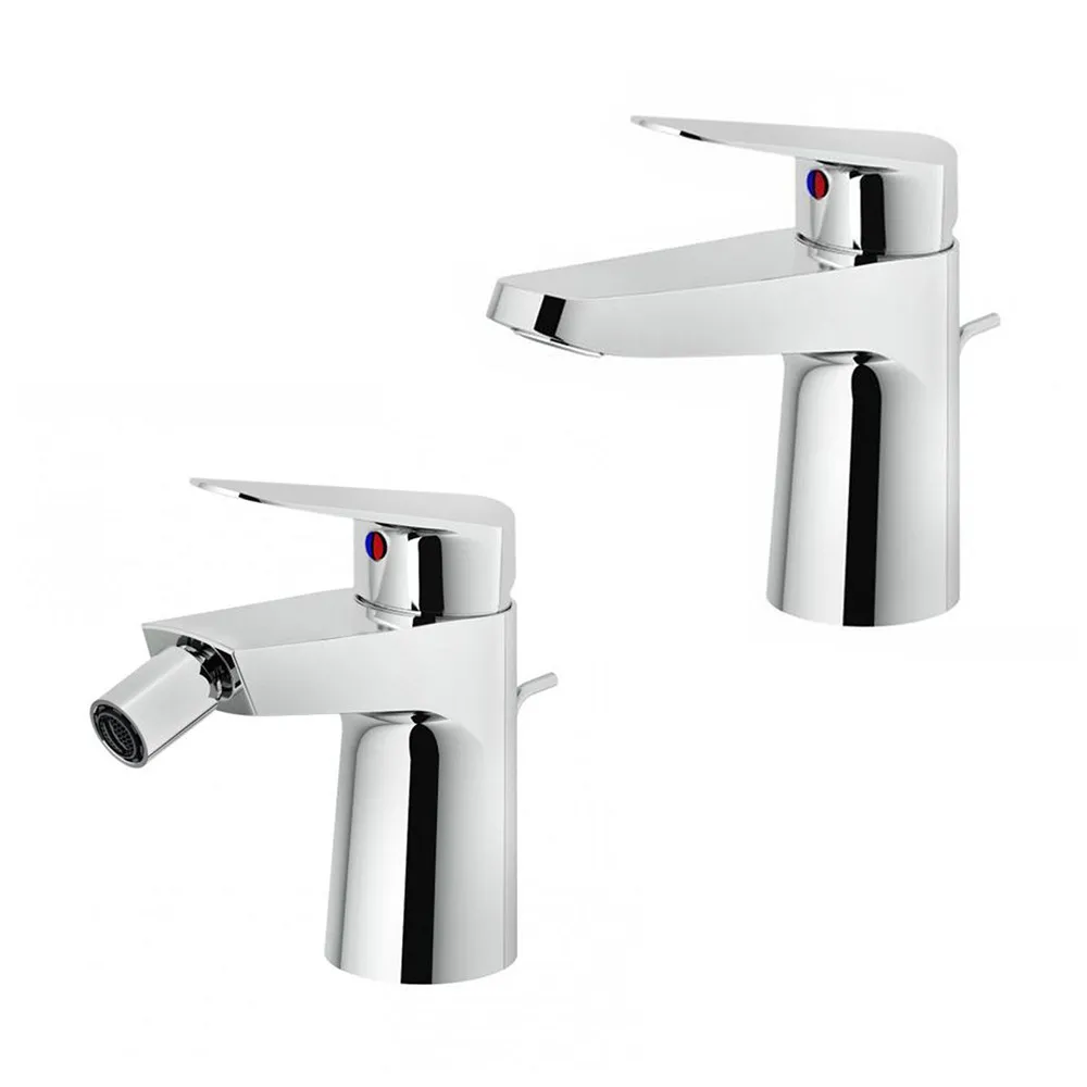 foto del prodotto set miscelatori lavabo e bidet nobili hof cromati a risparmio idrico
