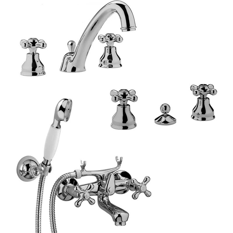 immagine 0 del prodotto set miscelatori paffoni iris a tre fori lavabo bidet e vasca con scarico incluso