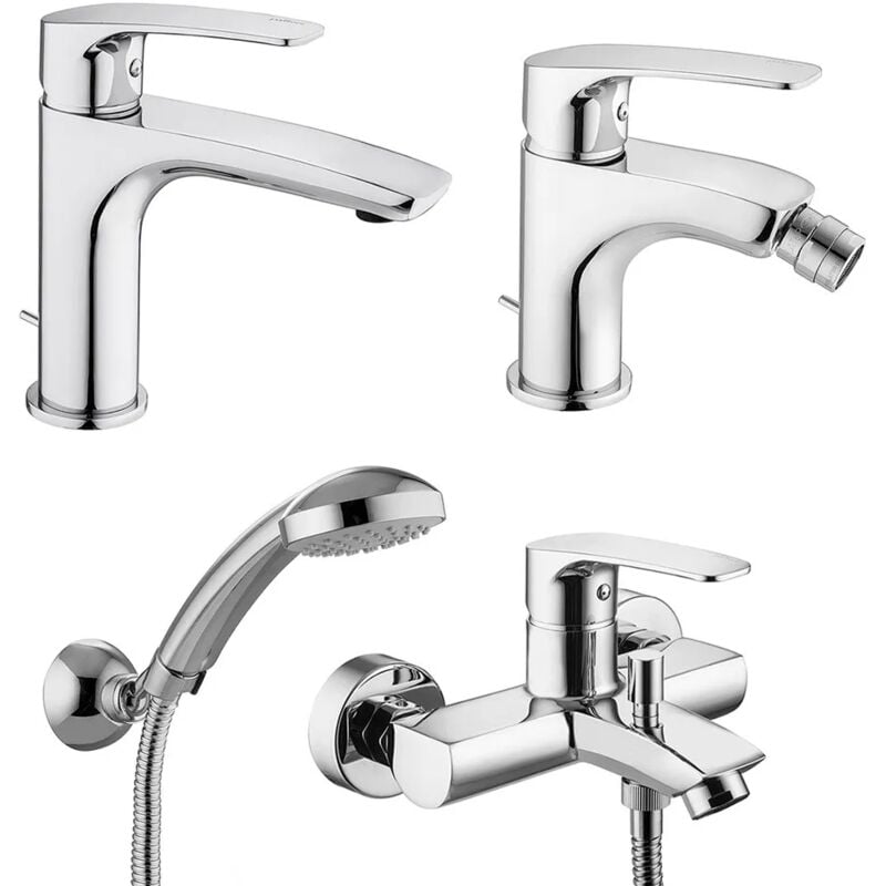 foto del prodotto set miscelatori paffoni lime lavabo bidet vasca con duplex e kit doccia