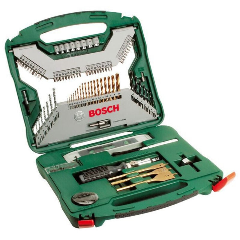 foto del prodotto set misto foratura - avvitatura bosch - coffret x-line titanio di punte e inserti per avvitatura, 100 pezzi