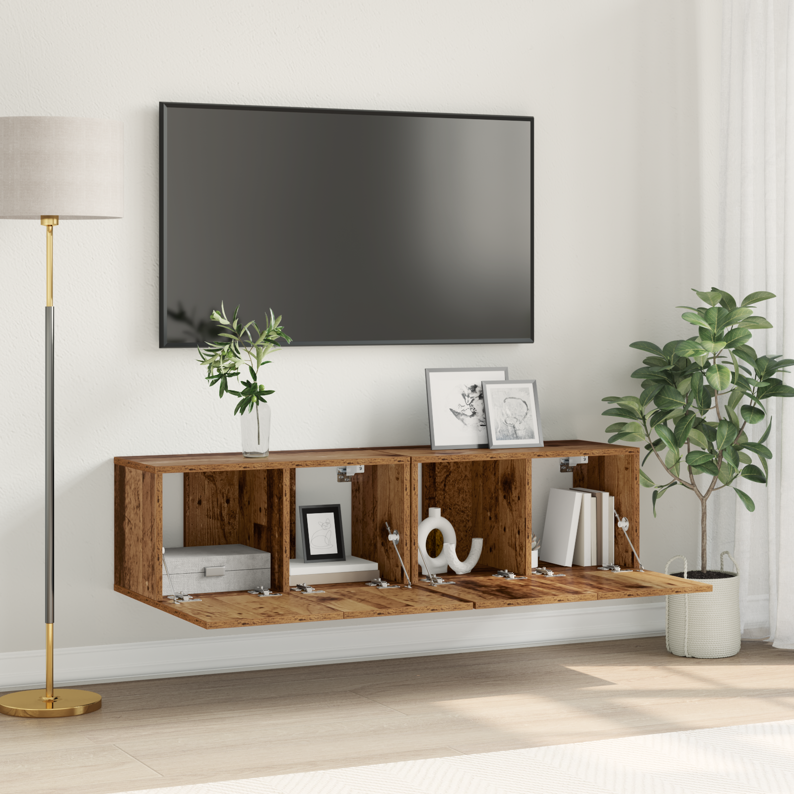 foto del prodotto set mobile tv legno vissuto legno massello di recupero medio