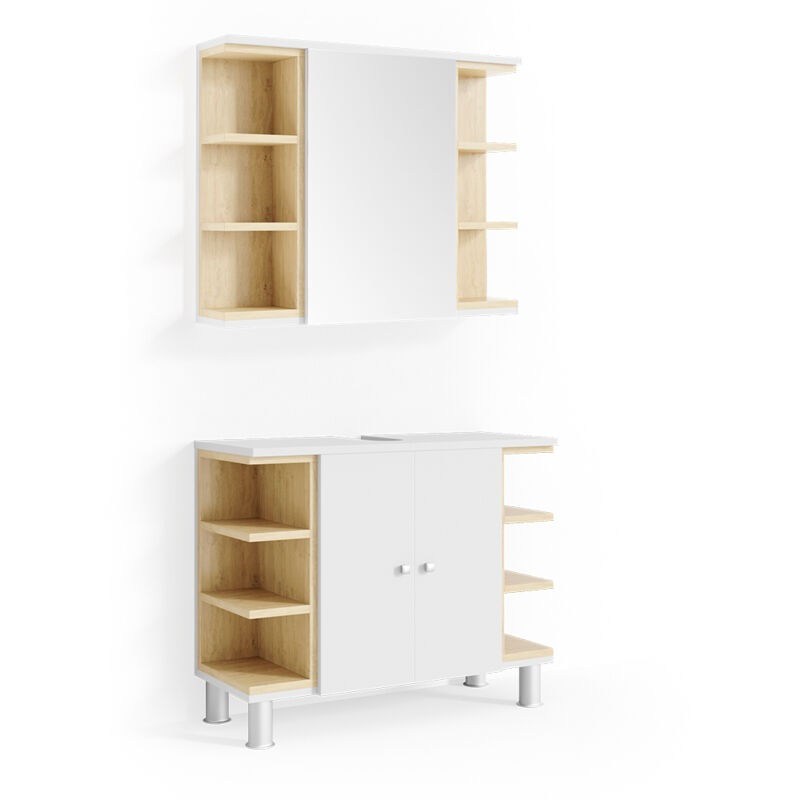 foto del prodotto set mobili bagno aquis, bianco, 2 parti vicco