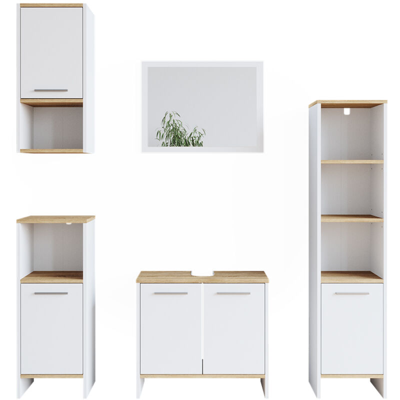 foto del prodotto set mobili bagno elvio, bianco, 5 parti vicco