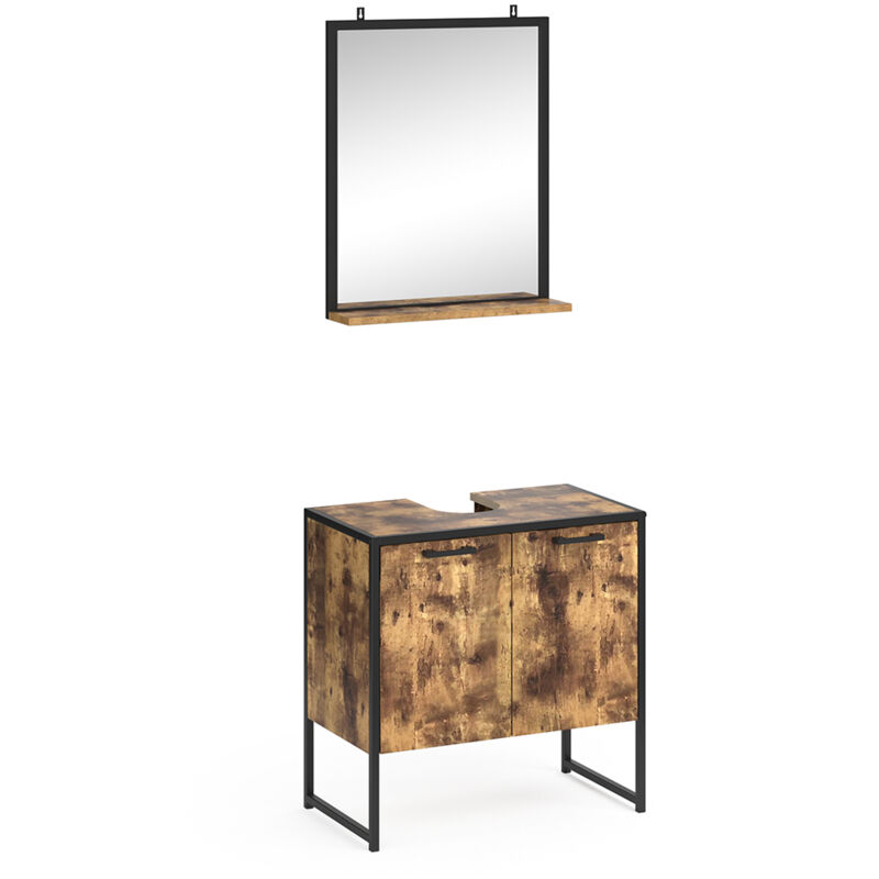 foto del prodotto set mobili bagno fyrk, legno antico, 2 parti, vicco