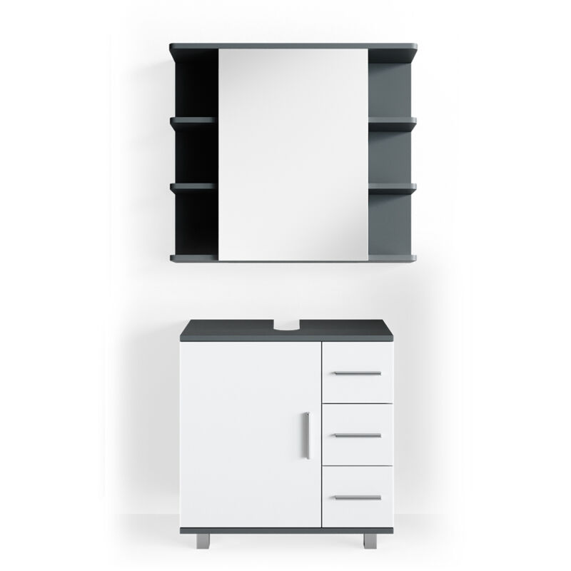 foto del prodotto set mobili bagno ilias, antracite, 2 parti vicco