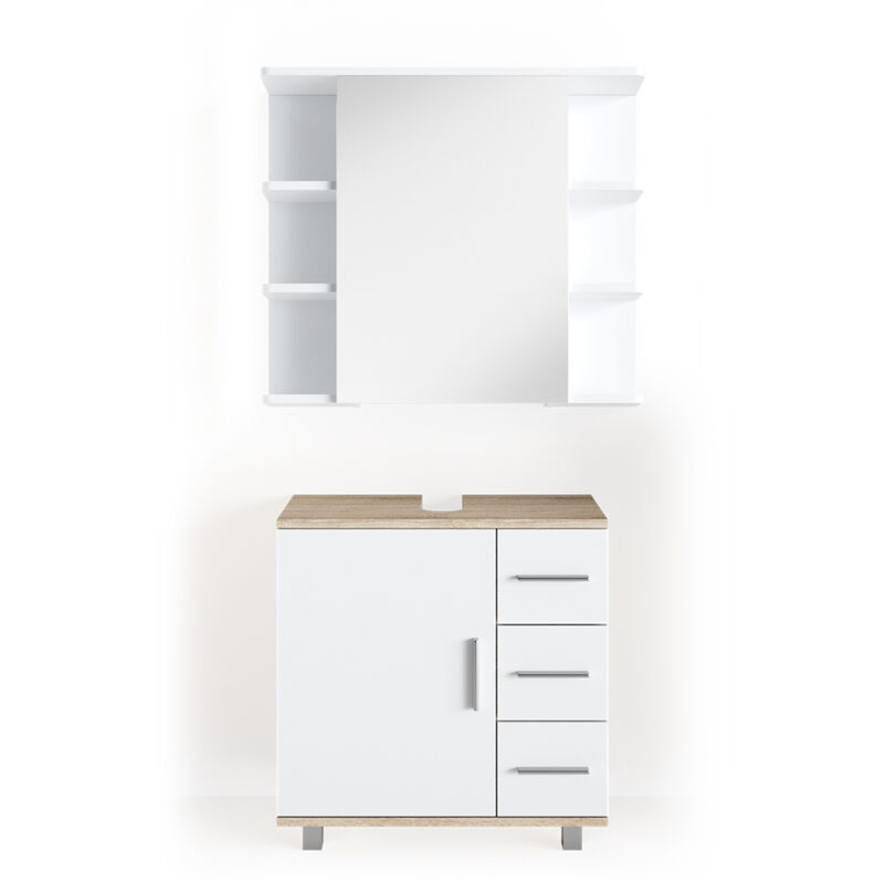 foto del prodotto set mobili bagno ilias, sonoma, 2 parti vicco
