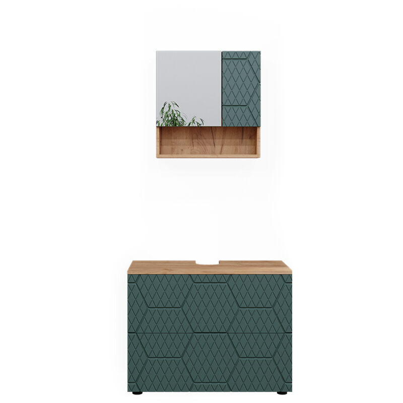 foto del prodotto set mobili bagno irma, verde, 2 parti vicco
