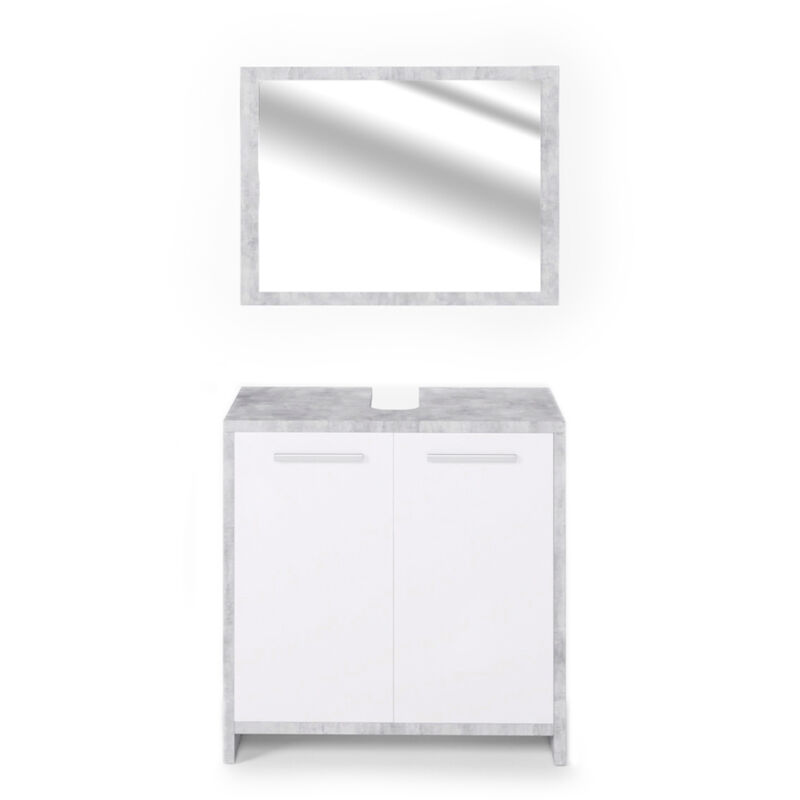 foto del prodotto set mobili bagno kiko, calcestruzzo, 2 parti vicco