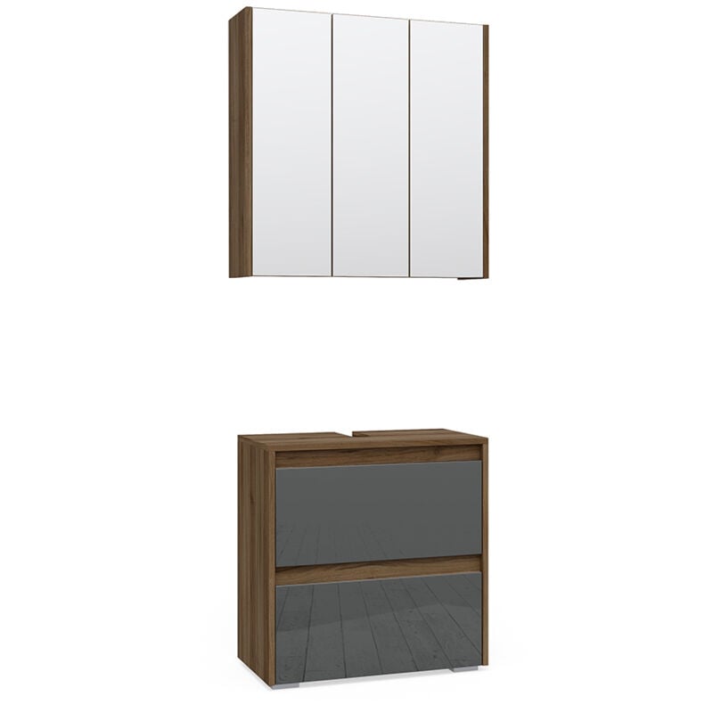 foto del prodotto set mobili bagno majest, antracite, 2 parti vicco