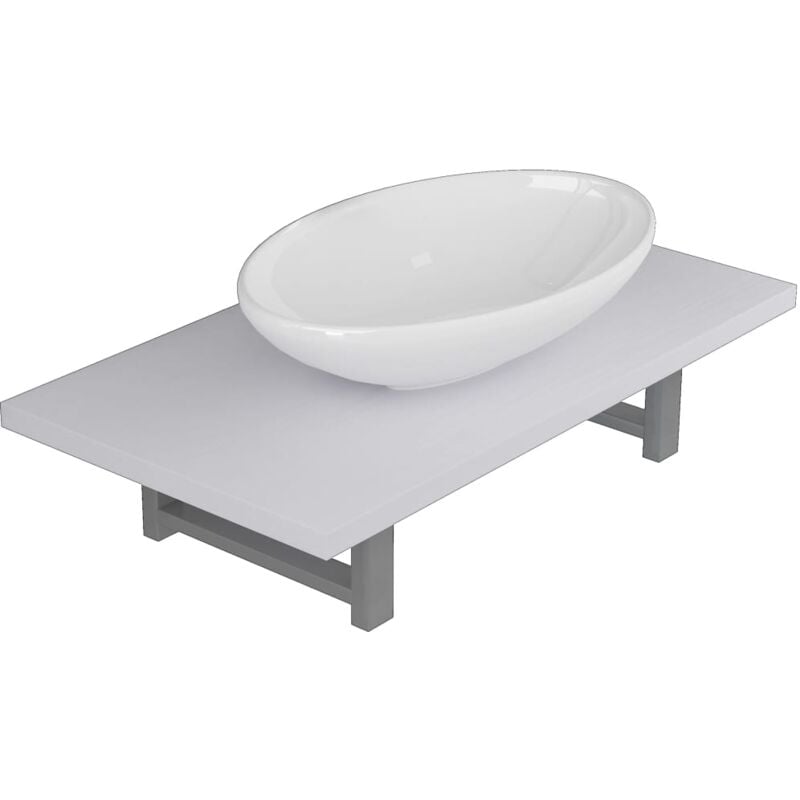 foto del prodotto set mobili da bagno 2 pz ceramica bianco vidaxl