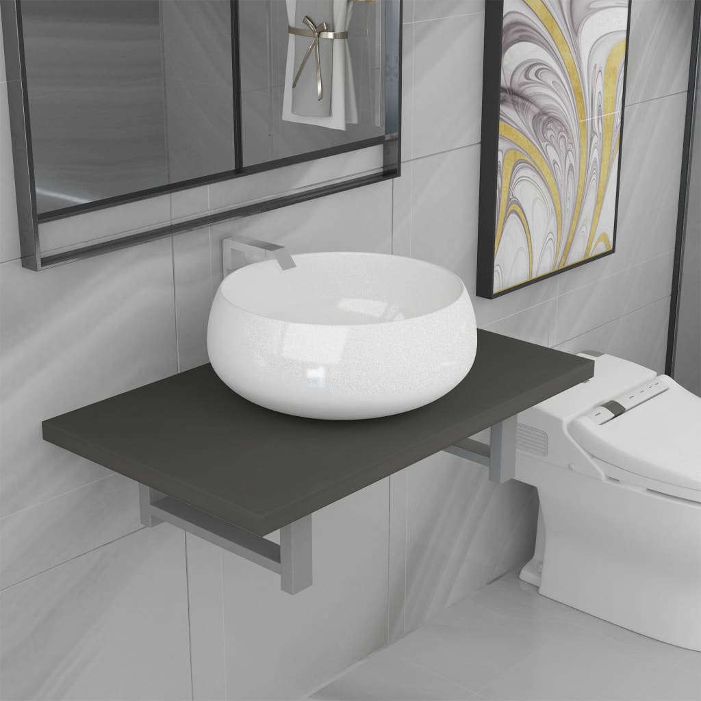 foto del prodotto set mobili da bagno 2 pz ceramica grigio vidaxl