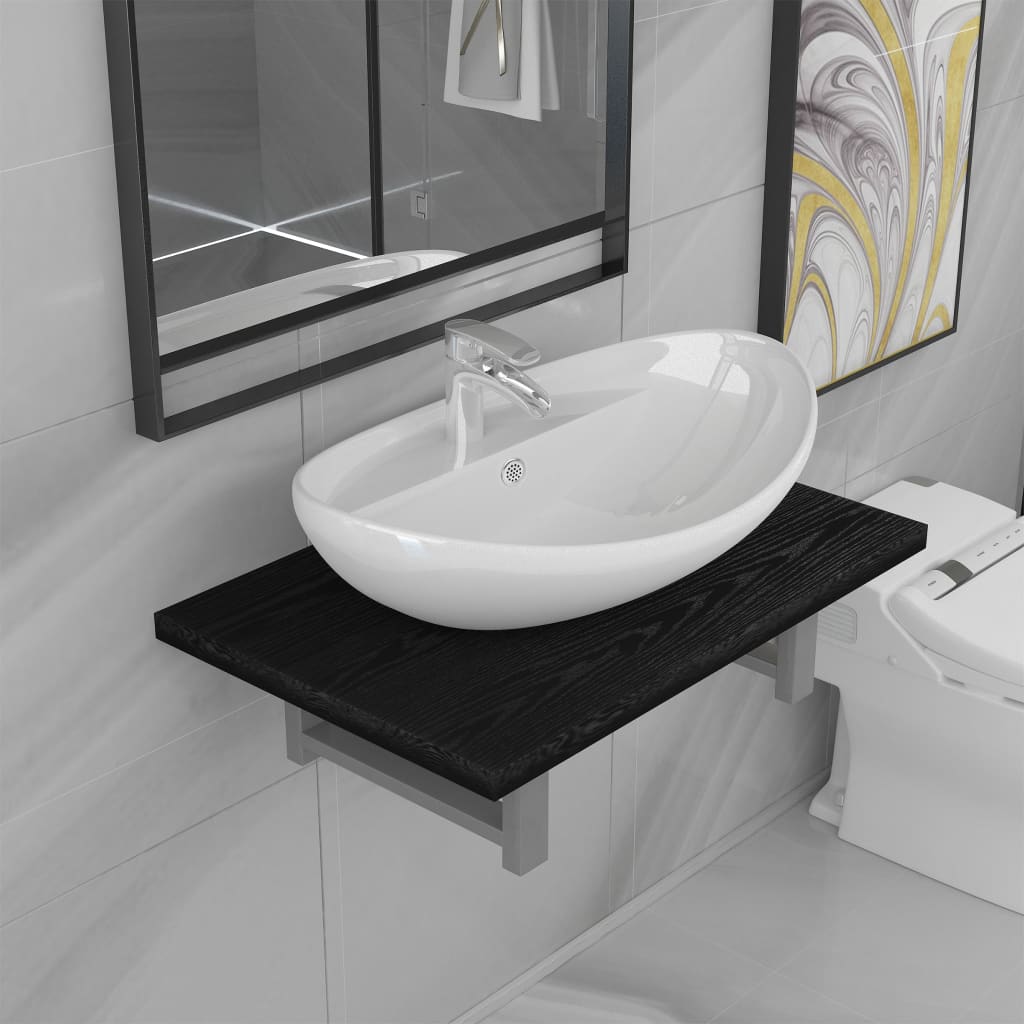 foto del prodotto set mobili da bagno 2 pz ceramica nerocod mxl 95350